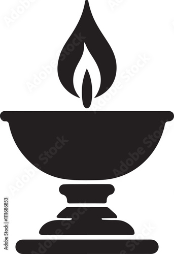 Stunning diya lamp silhouette vector art, perfect for enhancing your creative designs