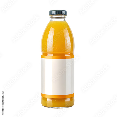 A minimalist juice bottle with sleek design and digital labels, Modern, Digital, Sleek