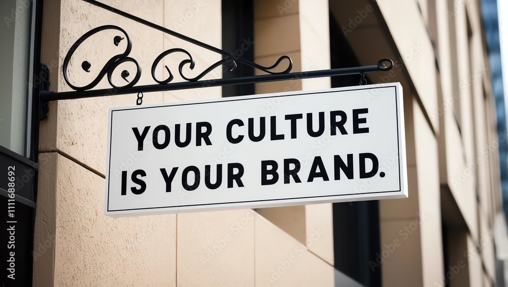 Signage emphasizing the importance of cultural branding in business strategy. Signage emphasizing the importance of cultural branding in business strategy.