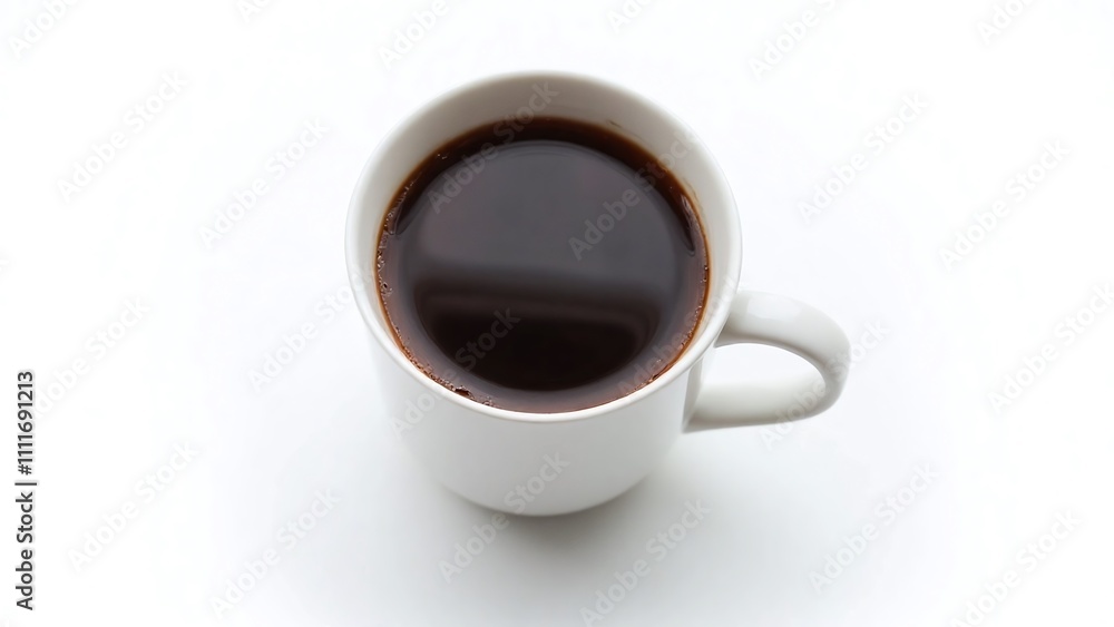 White ceramic mug filled with coffee smooth creamy texture White ceramic mug filled with coffee smooth creamy texture