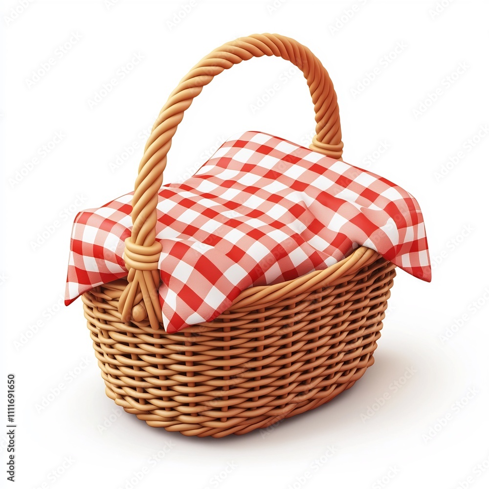 Charming Wicker Picnic Basket with Checkered Fabric Lining for Outdoor Gatherings and Leisure Activities Charming Wicker Picnic Basket with Checkered Fabric Lining for Outdoor Gatherings and Leisure Activities