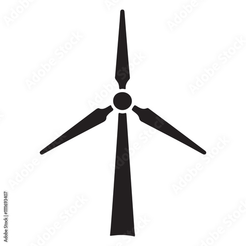 wind turbine silhouette vector art ideal for renewable energy themes.