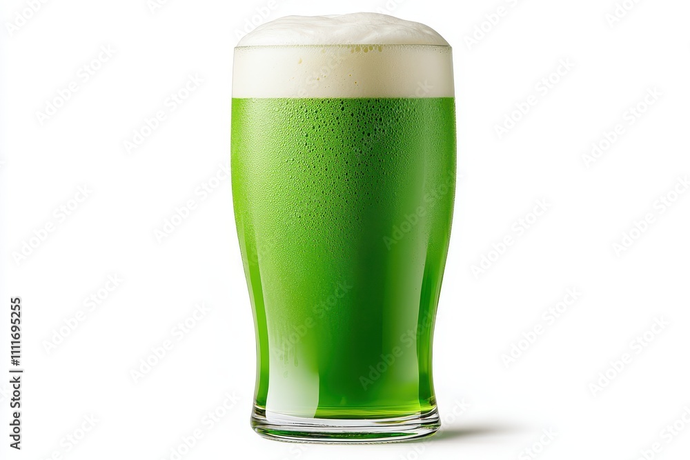 Vibrant Green Beer in a Frosted Glass Celebrating St. Patrick's Day Festivities Vibrant Green Beer in a Frosted Glass Celebrating St. Patrick's Day Festivities