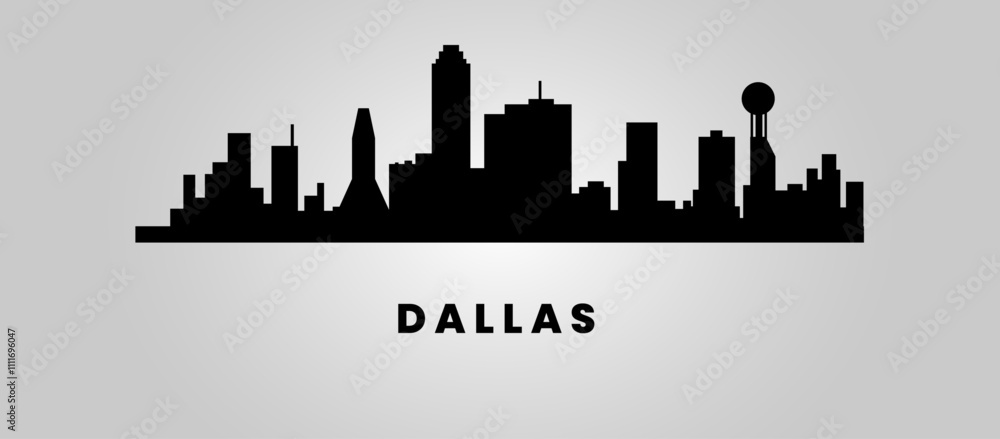 Obraz premium Dallas Skyline Vector Illustration Artwork