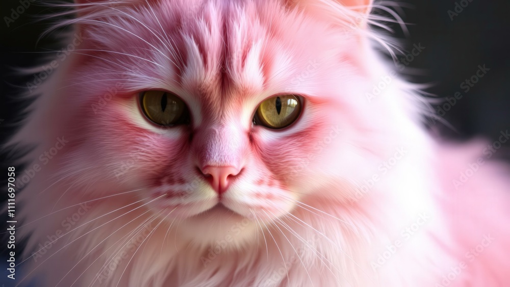 Enchanting Pink Cat Portrait: Perfect for Wall Art, Greeting Cards, and Social Media Aesthetics Enchanting Pink Cat Portrait: Perfect for Wall Art, Greeting Cards, and Social Media Aesthetics