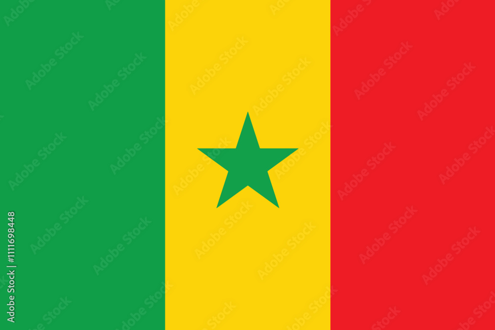 Nationall flag of Senegal. Vector illustration
Nationall flag of Senegal. Vector illustration