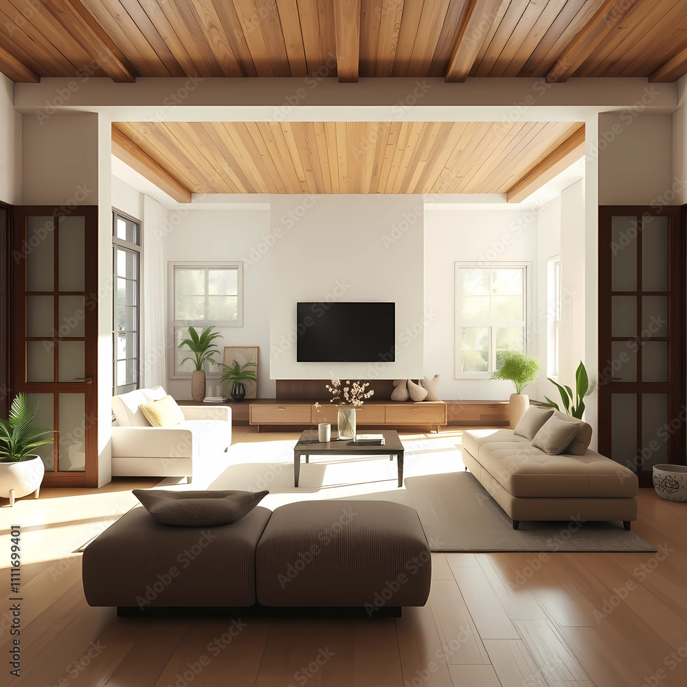 Fototapeta premium Sofa in living room 3d rendering