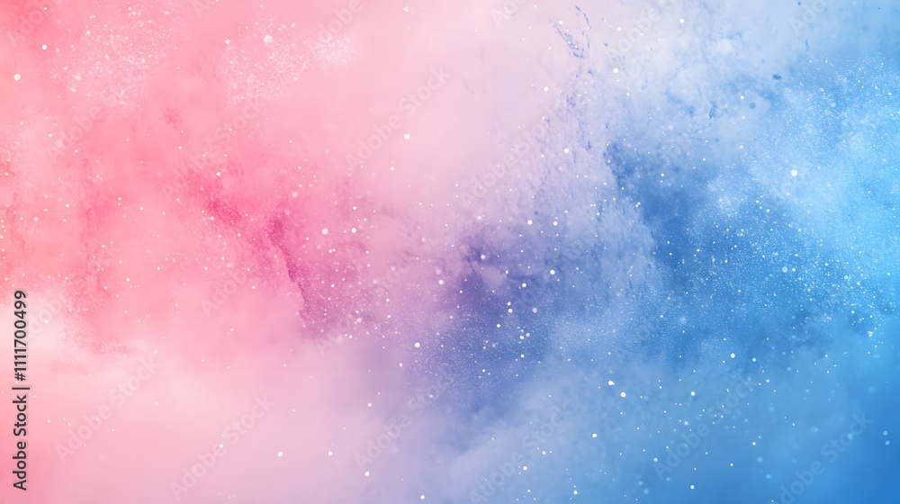 Fototapeta premium Abstract Pink And Blue Nebula With Sparkling Dust