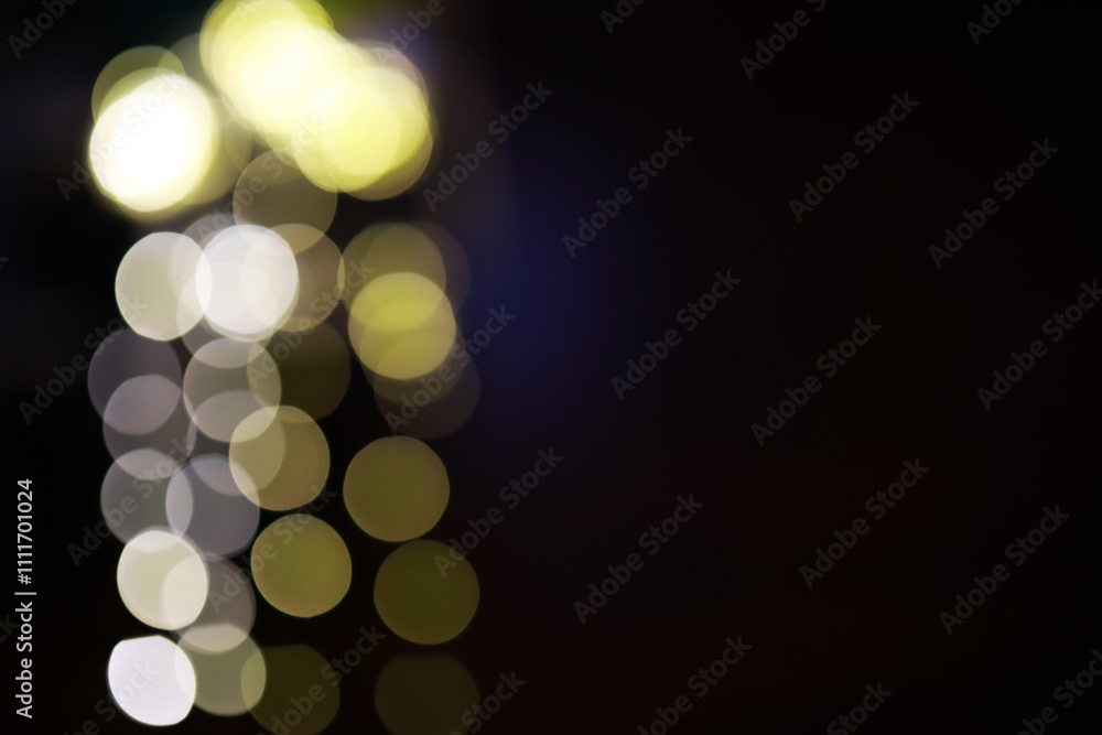 Fototapeta premium Abstract Bokeh Light Background with Golden and White Circular Blurs