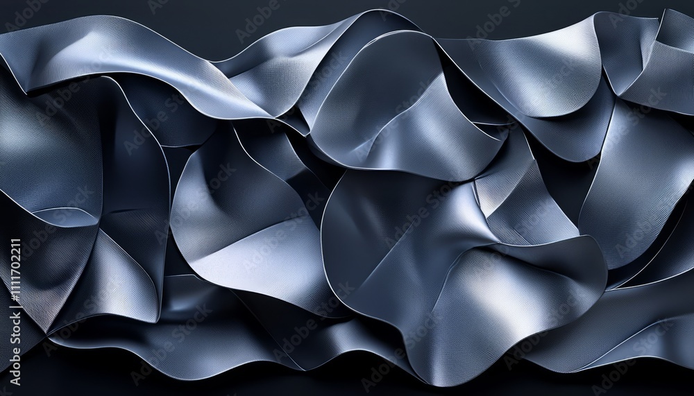 Obraz premium Abstract Dark Grey Metal Wave Forms Design