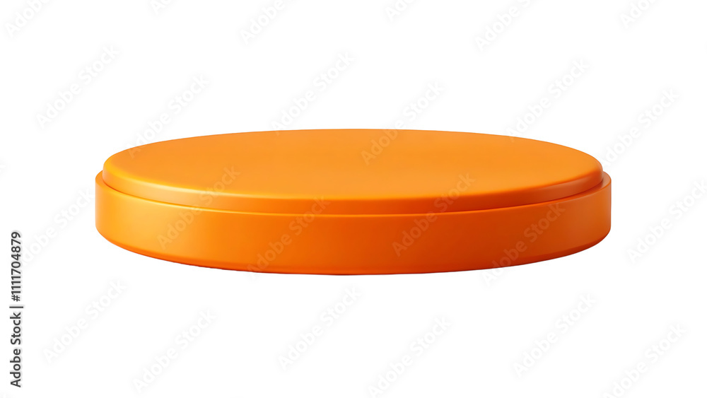 empty round orange podium pedestal stand isolated for product advertisement on transparent background empty round orange podium pedestal stand isolated for product advertisement on transparent background