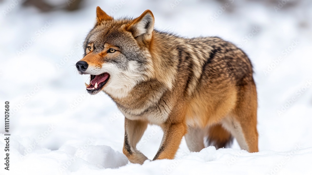 Majestic Coyote in Snowy Wilderness Captured in Stunning Detail During Winter Season Majestic Coyote in Snowy Wilderness Captured in Stunning Detail During Winter Season