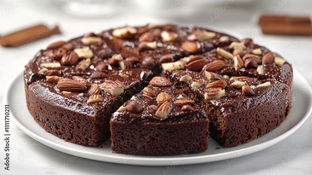 Chocolate cake with nuts, Brownie with nuts Chocolate cake with nuts, Brownie with nuts