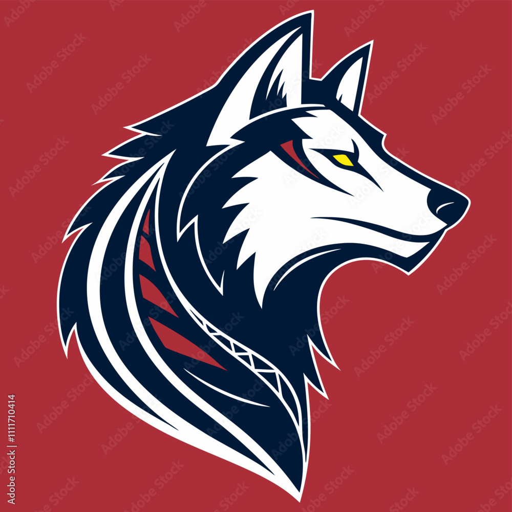 A bold and dynamic wolf head logo, showcasing strength and character A bold and dynamic wolf head logo, showcasing strength and character