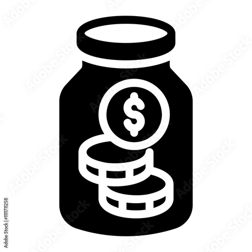 money jar Solid icon