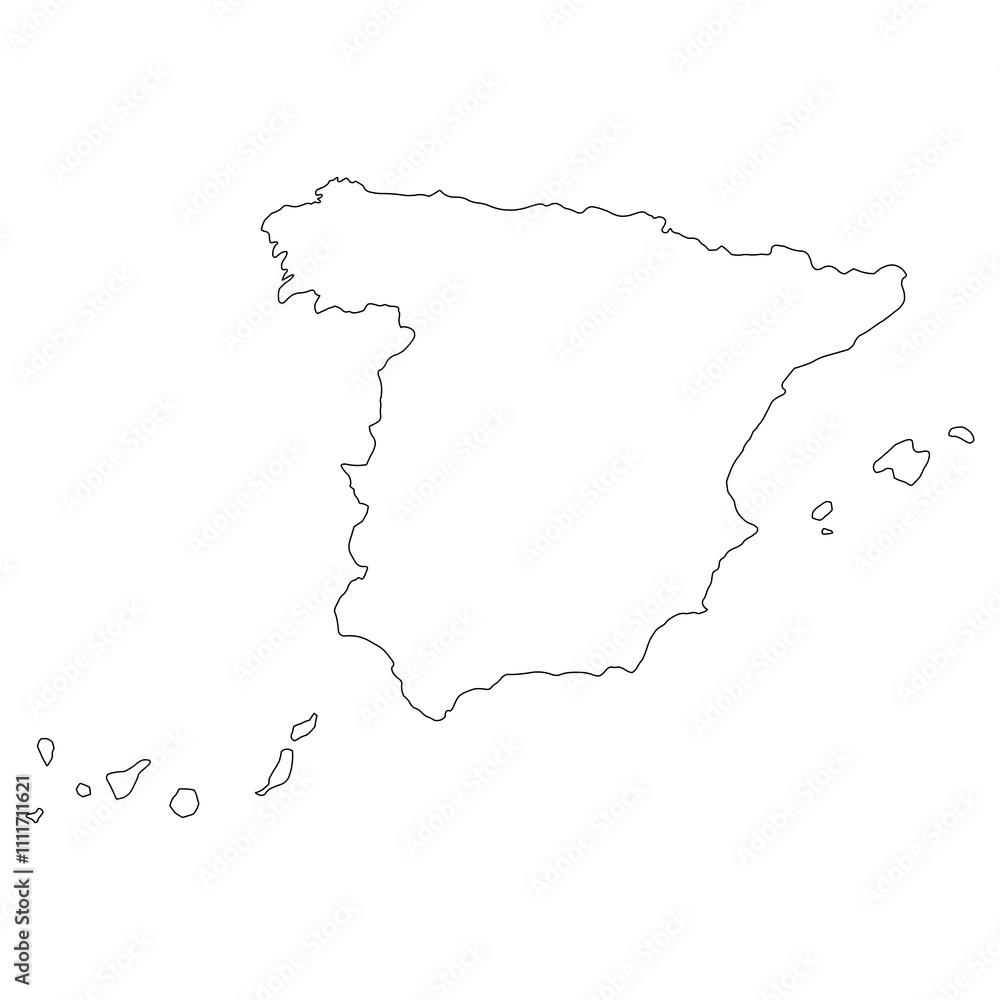 Spain map symbol shape, travel web flat concept icon vector illustration . Spain map symbol shape, travel web flat concept icon vector illustration .