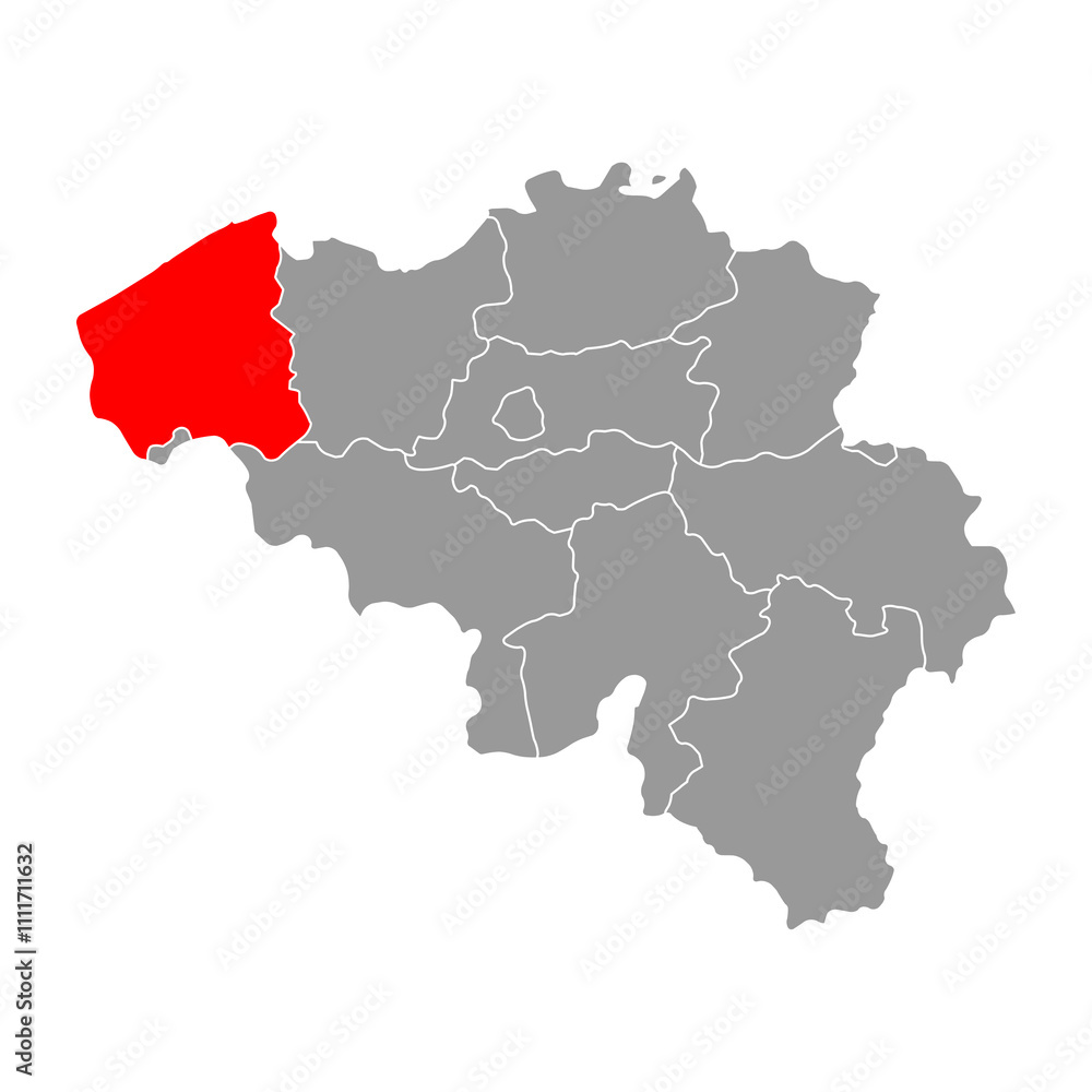 West Flanders of Belgium map symbol, travel web flat concept icon vector illustration . West Flanders of Belgium map symbol, travel web flat concept icon vector illustration .