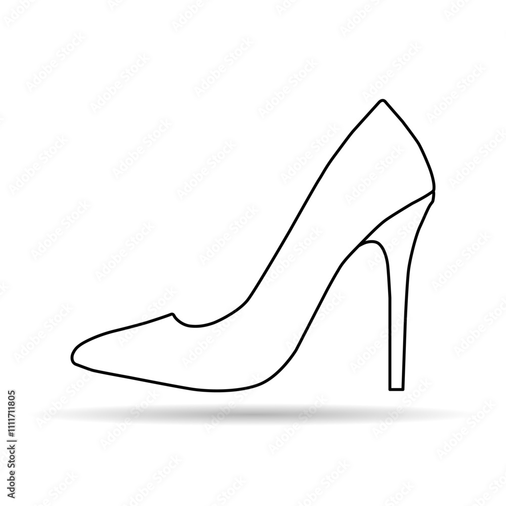 High heel shadow icon, shoe fashion style sign, elegant woman symbol vector illustration . High heel shadow icon, shoe fashion style sign, elegant woman symbol vector illustration .