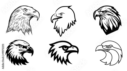 Eagle head silhouette vector illustration