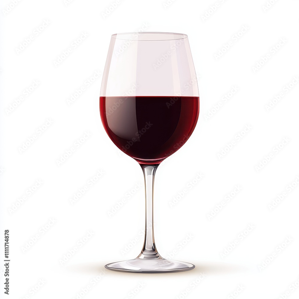Elegant Flat Design of Red Wine Glass Beverage Icon Elegant Flat Design of Red Wine Glass Beverage Icon