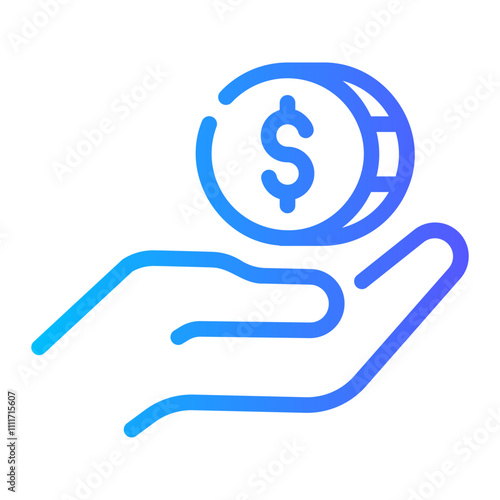 donation Line Gradient Icon