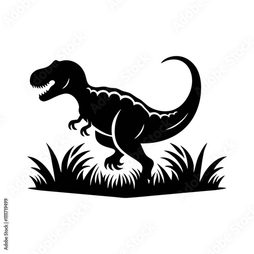 T-Rex (Tyrannosaurus Rex) silhouette logo icon black white design