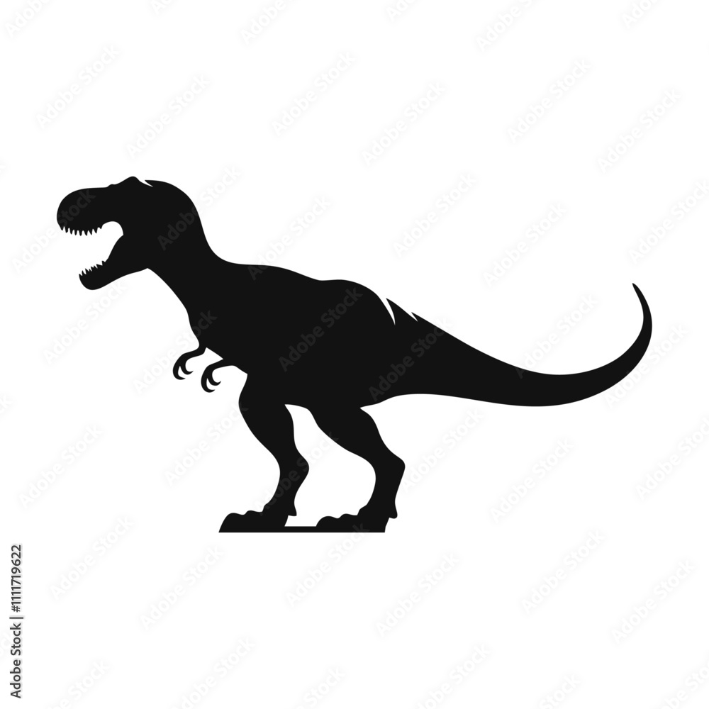 T-Rex (Tyrannosaurus Rex) silhouette logo icon black white design T-Rex (Tyrannosaurus Rex) silhouette logo icon black white design