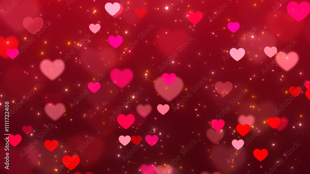 valentines day hearts and bokeh red background, love and passion 14 February and anniversary design element valentines day hearts and bokeh red background, love and passion 14 February and anniversary design element