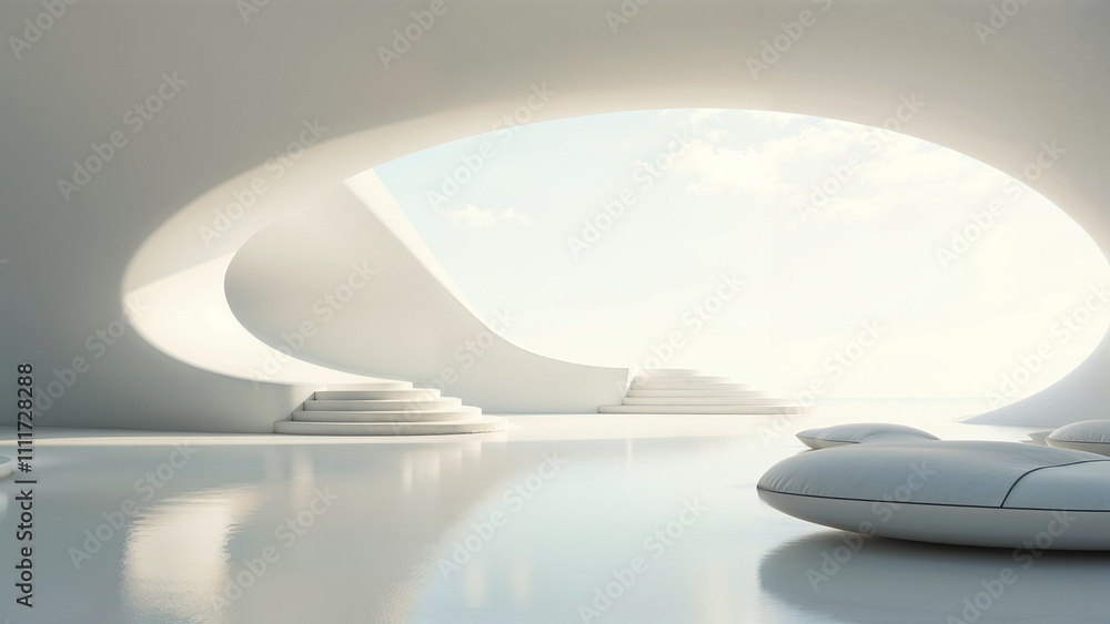 Minimalistic interiors in white tones. Light, casual design. Minimalistic interiors in white tones. Light, casual design.