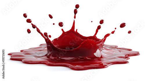 Red Wine Splash on White Background

