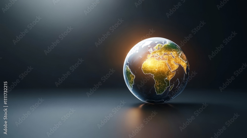 A globe with a green Africa on it A globe with a green Africa on it