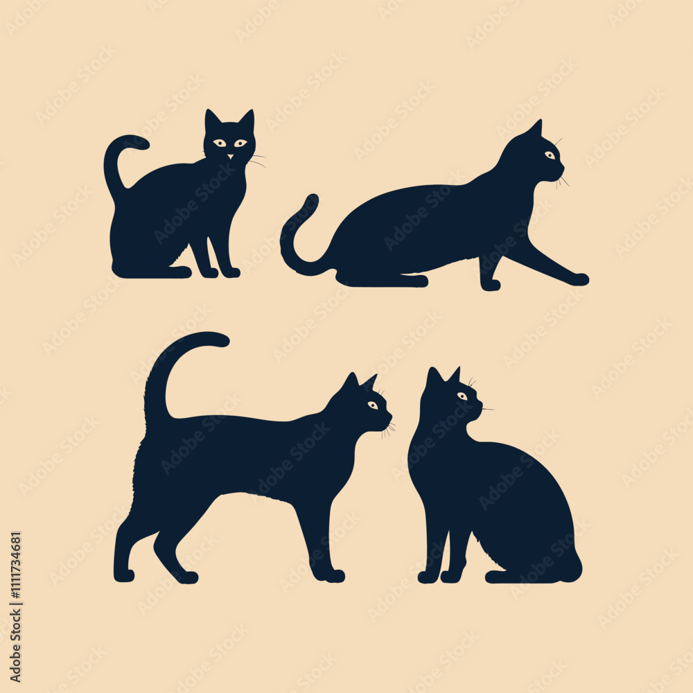 Hand drawn animals silhouette set Hand drawn animals silhouette set