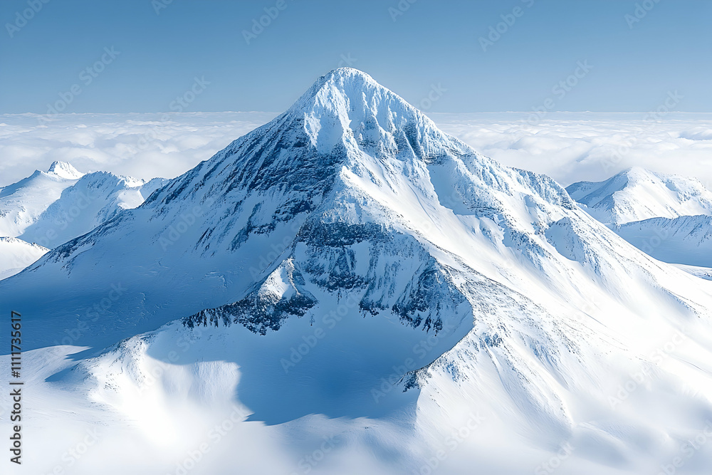 Majestic snow-capped mountain peak above clouds. (5) Majestic snow-capped mountain peak above clouds. (5)