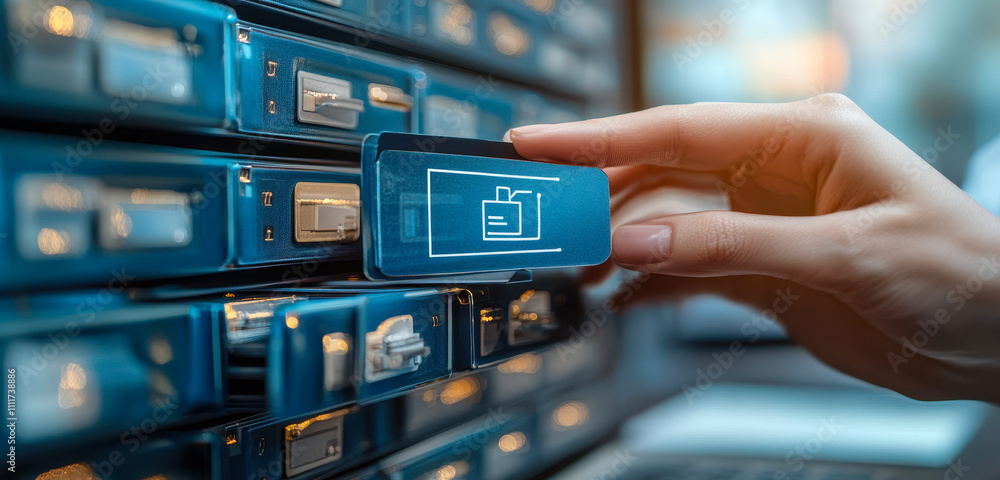 Fototapeta premium Digital Document Management System for Data Storage and Access Optimization