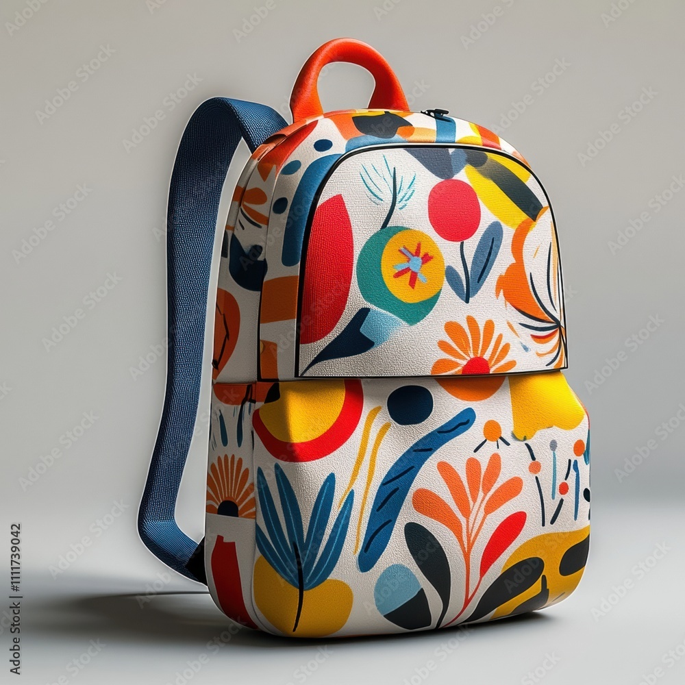 Vibrant Floral Backpack with Stylish Botanical Pattern Design Vibrant Floral Backpack with Stylish Botanical Pattern Design