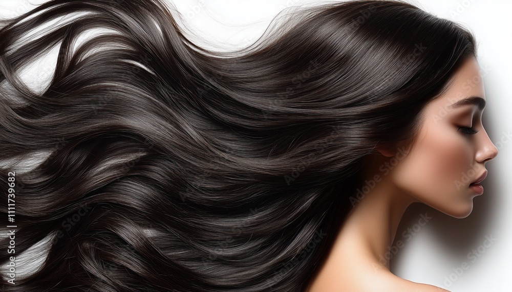 Black and dark brown hair swirl isolated on white background Black and dark brown hair swirl isolated on white background