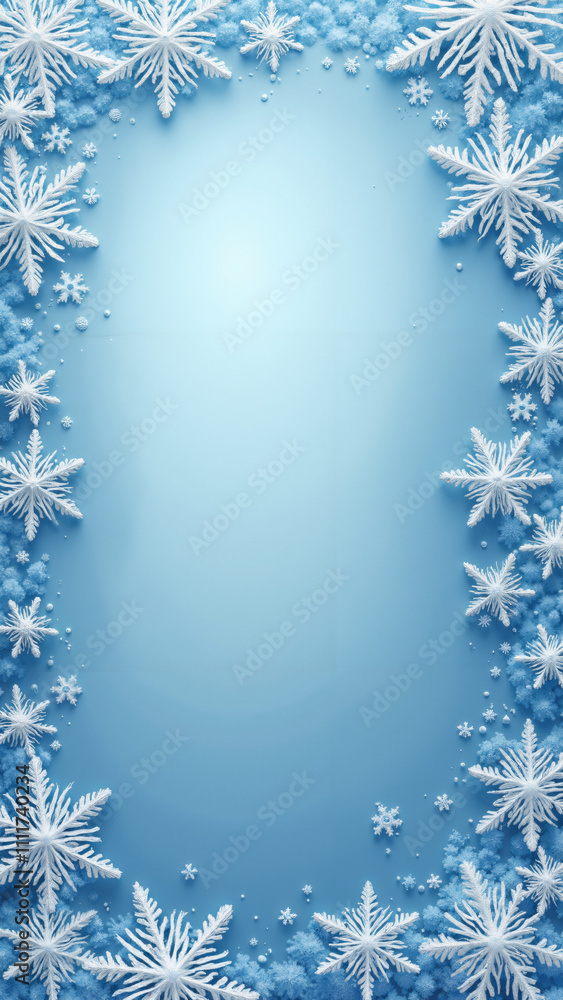 Elegant Snowflake Border: Winter-Themed Design for Holiday Cards, Seasonal Promotions, and Festive Social Media Content Elegant Snowflake Border: Winter-Themed Design for Holiday Cards, Seasonal Promotions, and Festive Social Media Content