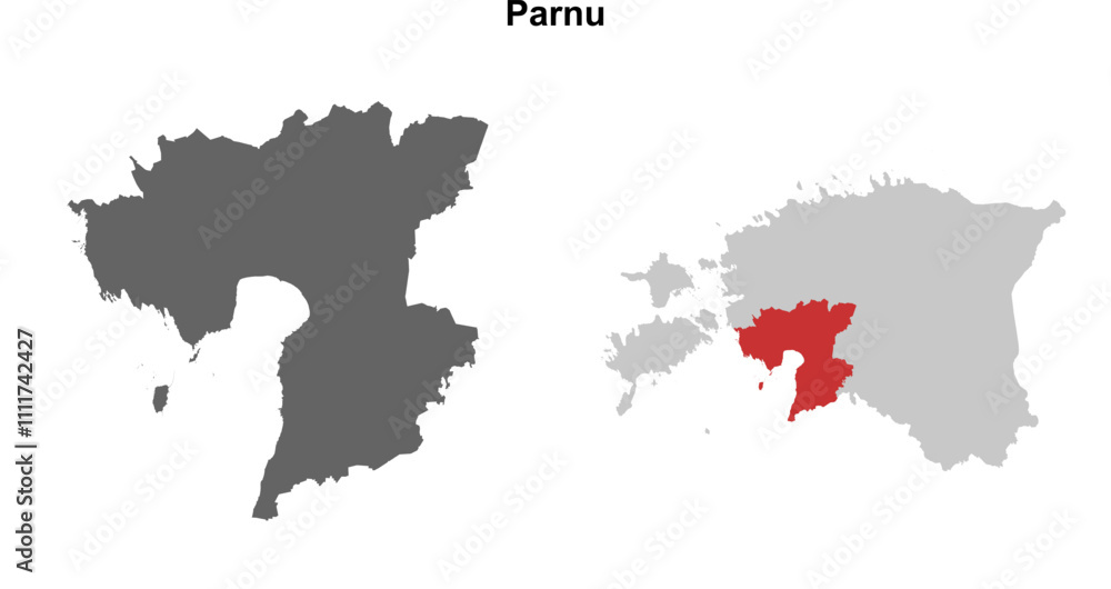 Parnu county blank outline map set Parnu county blank outline map set
