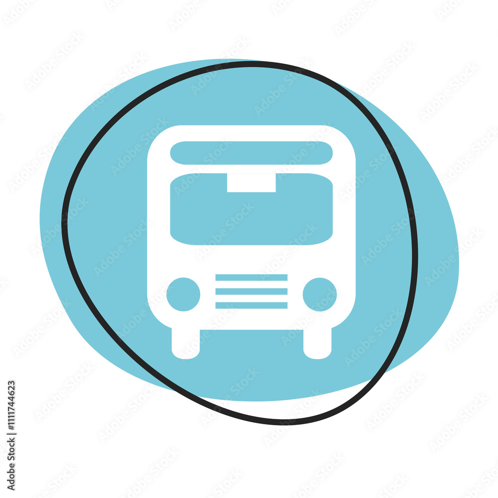 Bus Button - Icon in blau und weiß Bus Button - Icon in blau und weiß