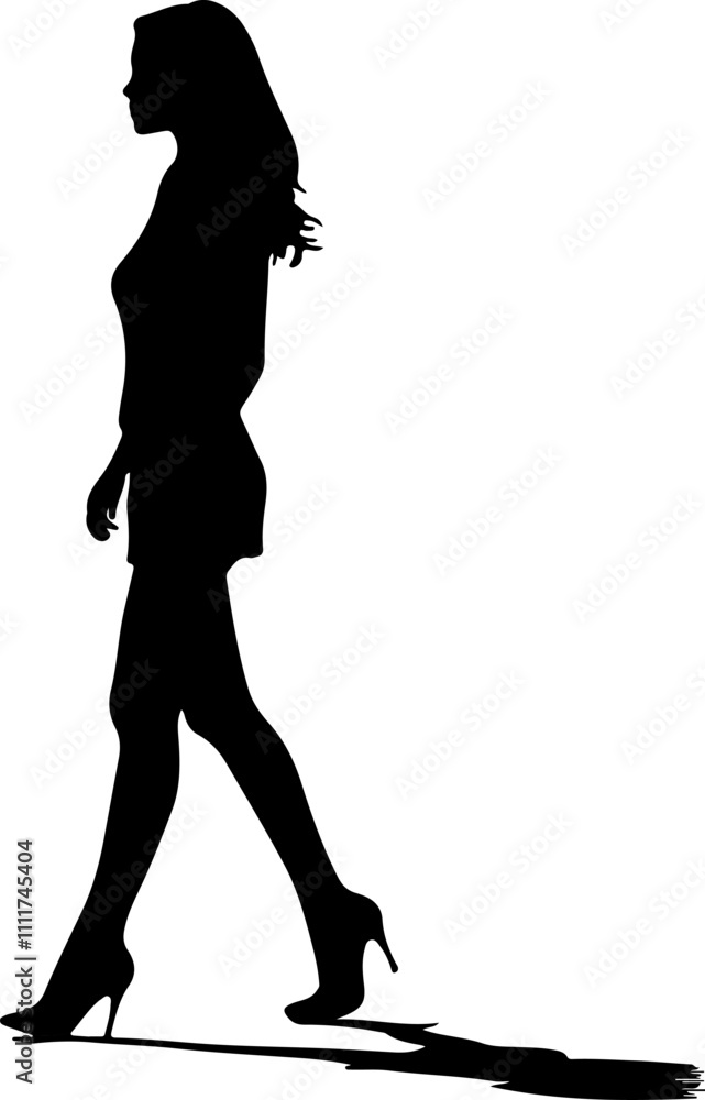 silhouette of a walking woman silhouette of a walking woman