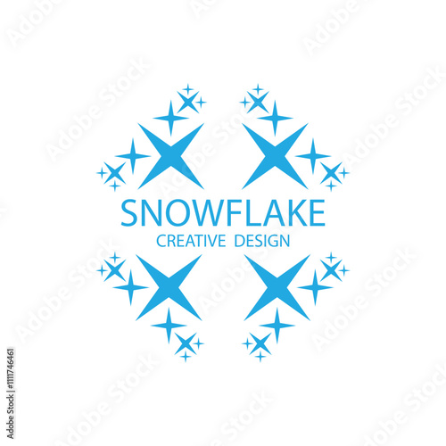 Snowflake Logo vector, Christmas Holiday snowflake picture, snowflake app icon, Snowflake illustration Design.