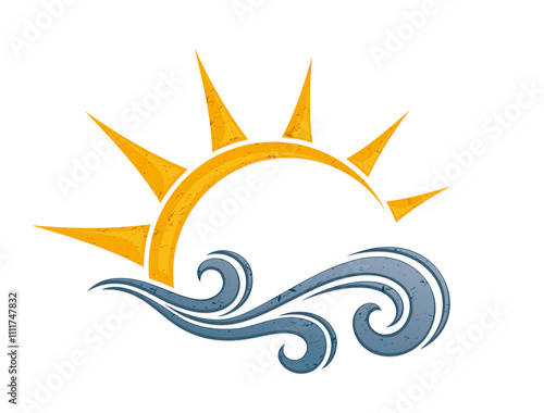 A symbol of sun with big wave.