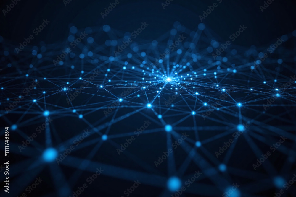 Network nodes lines dark blue black gradient web-like structure Network nodes lines dark blue black gradient web-like structure
