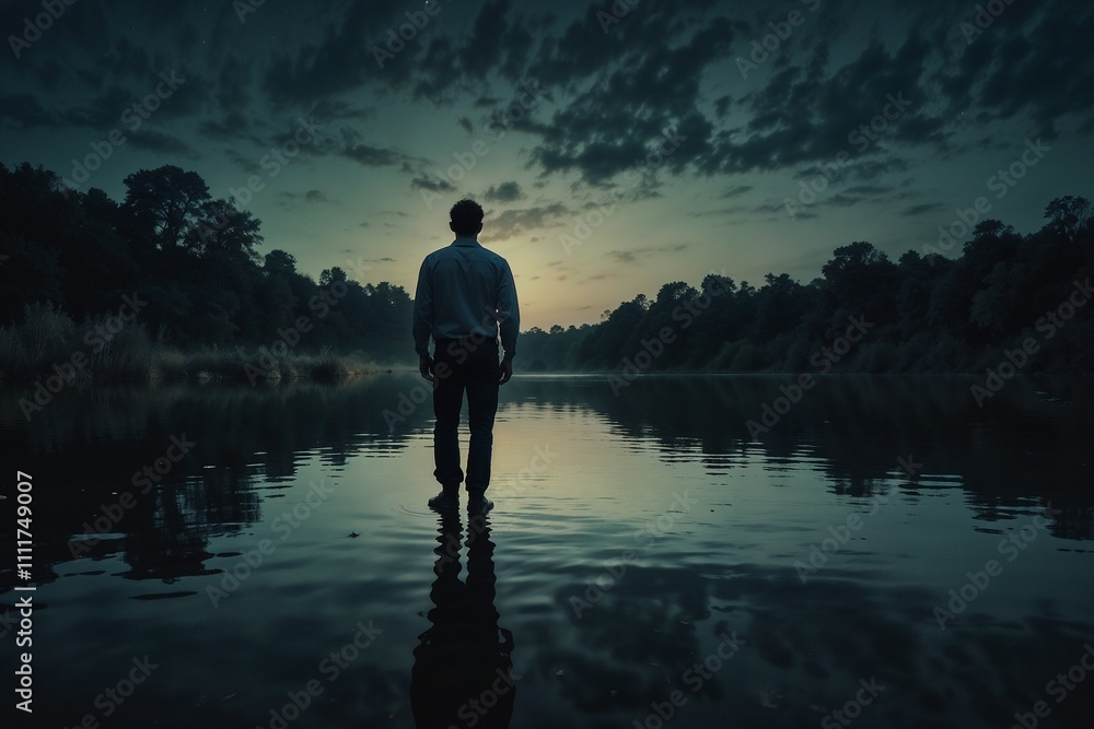a man on a lake a man on a lake