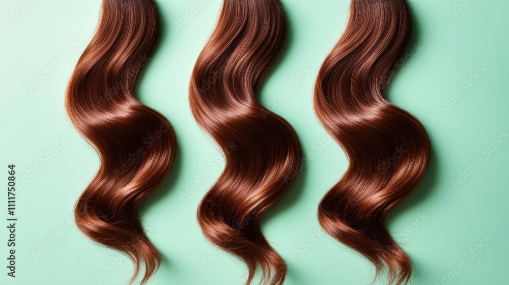 Loose Wave Bundles: Isolated on a mint-green pastel picture Loose Wave Bundles: Isolated on a mint-green pastel picture