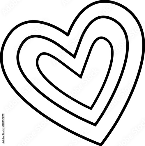 Cute Valentine heart outline.
Isolated heart coloring drawing.