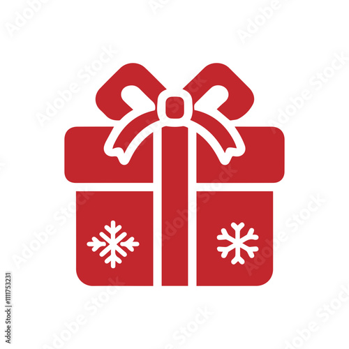 simple cristmast gift box icon vector photo