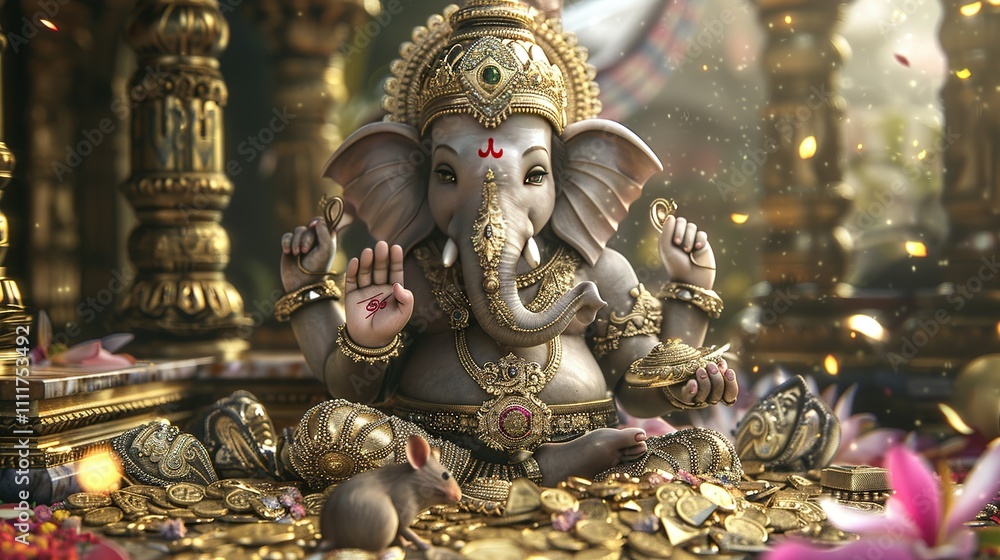 Fototapeta premium Ganesha and asking for blessings.