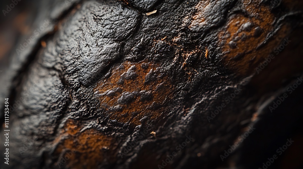 Obraz premium Dark Brown Textured Surface Close Up View