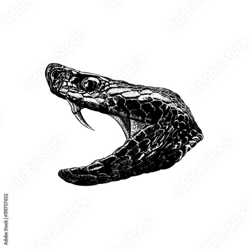 Snake Head hand drawing vector isolated on background.